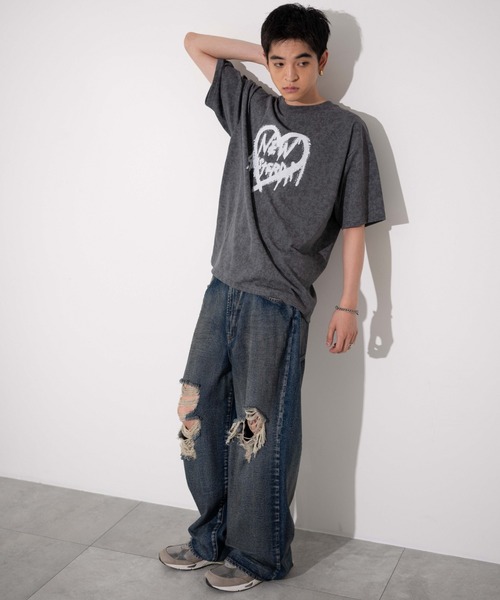 WEGO（ウィゴー）の「WEGO/スノーダイグラフィックT（Tシャツ/カットソー・メンズ・オレンジ/ブラック/ベージュ/ブラック系その他/ダークグレー・MEDIUM/LARGE）」の16枚目の写真