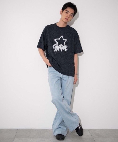 WEGO（ウィゴー）の「WEGO/スノーダイグラフィックT（Tシャツ/カットソー・メンズ・オレンジ/ブラック/ベージュ/ブラック系その他/ダークグレー・MEDIUM/LARGE）」の10枚目の写真