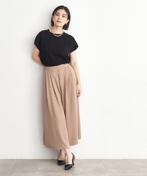 THE SHOP TK (ザ ショップ ティーケー )の「◆【UVケア/さらりと柔らかい/洗える】フレンチスリーブニットTEE(ニット/セーター・レディース・オフホワイト/ブラック/スモーキーグリーン系/ブラウン系その他・12/13)」の10枚目の写真