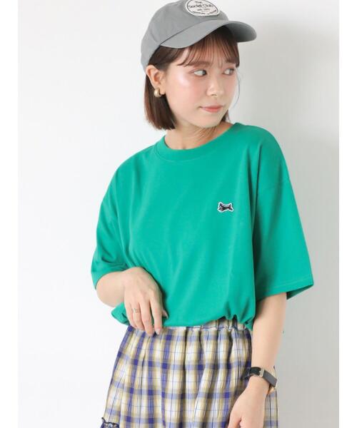 ehka sopo(エヘカソポ)の「シュナウザーワッペンTシャツ(Tシャツ/カットソー・レディース・オフホワイト/ピンク/ネイビー/グリーン・F)」の2枚目の写真