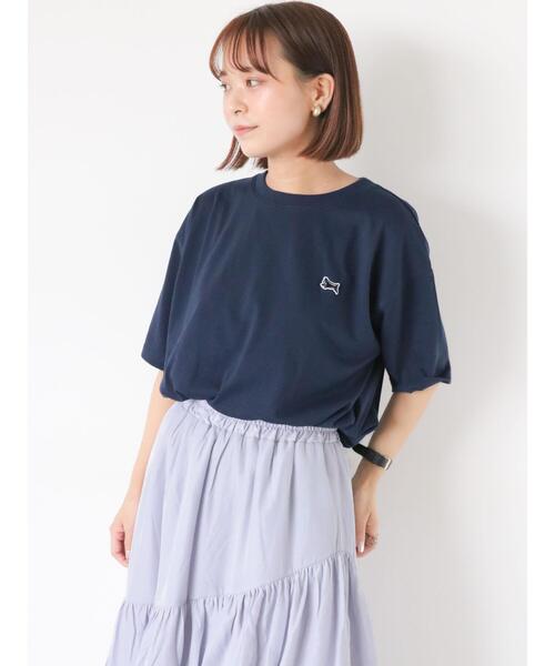 ehka sopo(エヘカソポ)の「シュナウザーワッペンTシャツ(Tシャツ/カットソー・レディース・オフホワイト/ピンク/ネイビー/グリーン・F)」の15枚目の写真