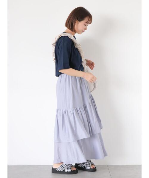 ehka sopo(エヘカソポ)の「シュナウザーワッペンTシャツ(Tシャツ/カットソー・レディース・オフホワイト/ピンク/ネイビー/グリーン・F)」の5枚目の写真