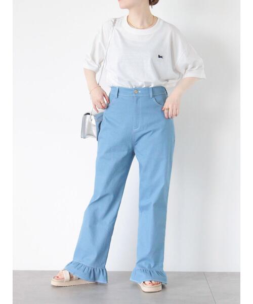 ehka sopo(エヘカソポ)の「シュナウザーワッペンTシャツ(Tシャツ/カットソー・レディース・オフホワイト/ピンク/ネイビー/グリーン・F)」の21枚目の写真