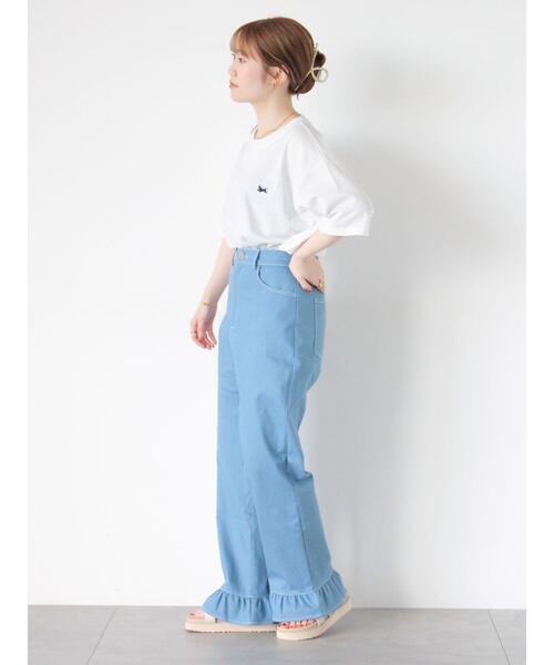 ehka sopo(エヘカソポ)の「シュナウザーワッペンTシャツ(Tシャツ/カットソー・レディース・オフホワイト/ピンク/ネイビー/グリーン・F)」の16枚目の写真