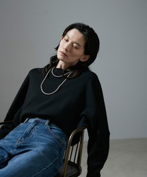 SALON adam et rope' | クロップドクルーネックニットプルオーバー【セットアップ対応・洗える】(スウェット)