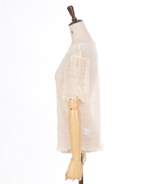 axes femme(アクシーズファム)の「袖ギャザーシアーインナー(Tシャツ/カットソー・レディース・チャコール/ブルーグリーン/キナリ/ブラック・FREE)」の15枚目の写真