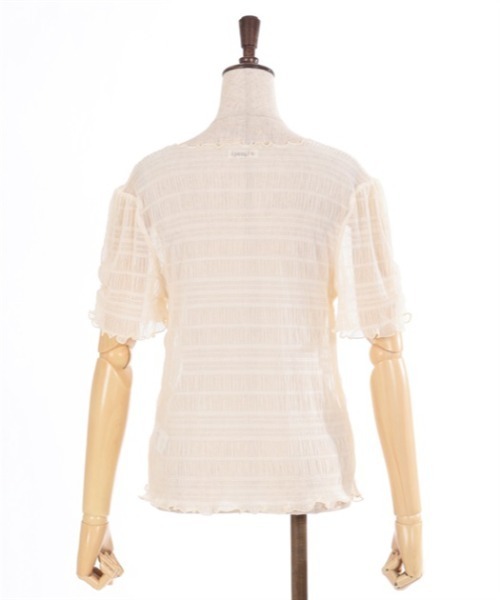 axes femme(アクシーズファム)の「袖ギャザーシアーインナー(Tシャツ/カットソー・レディース・チャコール/ブルーグリーン/キナリ/ブラック・FREE)」の16枚目の写真