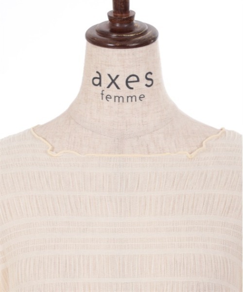 axes femme(アクシーズファム)の「袖ギャザーシアーインナー(Tシャツ/カットソー・レディース・チャコール/ブルーグリーン/キナリ/ブラック・FREE)」の17枚目の写真