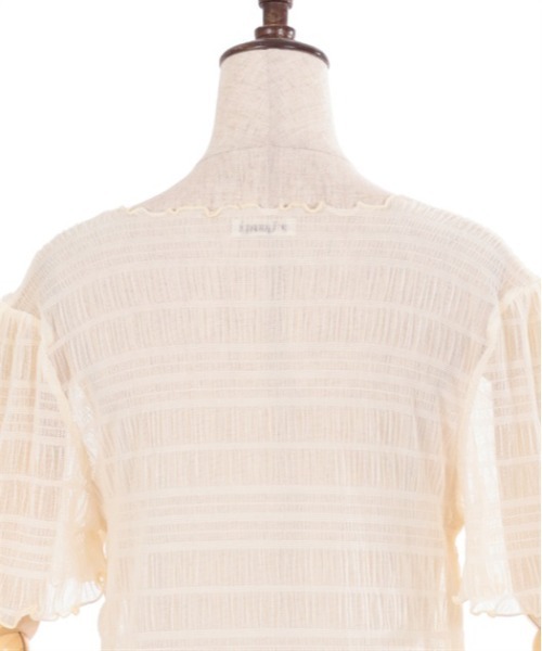 axes femme(アクシーズファム)の「袖ギャザーシアーインナー(Tシャツ/カットソー・レディース・チャコール/ブルーグリーン/キナリ/ブラック・FREE)」の19枚目の写真