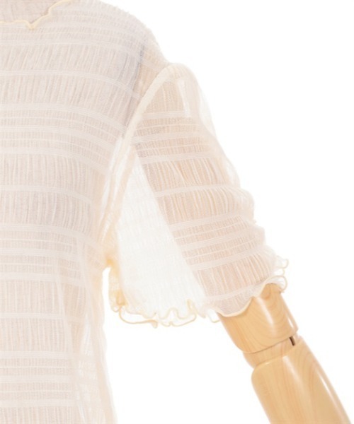 axes femme(アクシーズファム)の「袖ギャザーシアーインナー(Tシャツ/カットソー・レディース・チャコール/ブルーグリーン/キナリ/ブラック・FREE)」の20枚目の写真