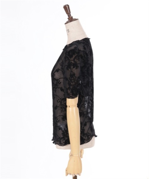 axes femme(アクシーズファム)の「袖ギャザーシアーインナー(Tシャツ/カットソー・レディース・チャコール/ブルーグリーン/キナリ/ブラック・FREE)」の22枚目の写真