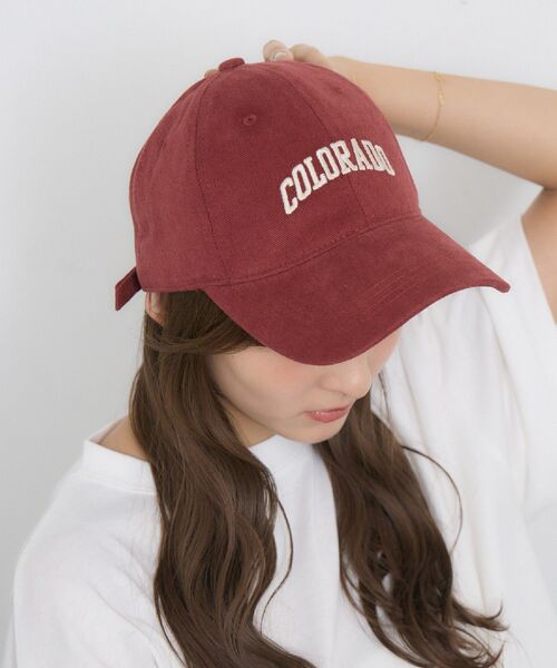 casita(RETRO GIRL)（カシータ）の「刺繍キャップ（キャップ・レディース・オフホワイト/ブラック/レッド/ブラウン/チャコールグレー・ONE SIZE）」の5枚目の写真