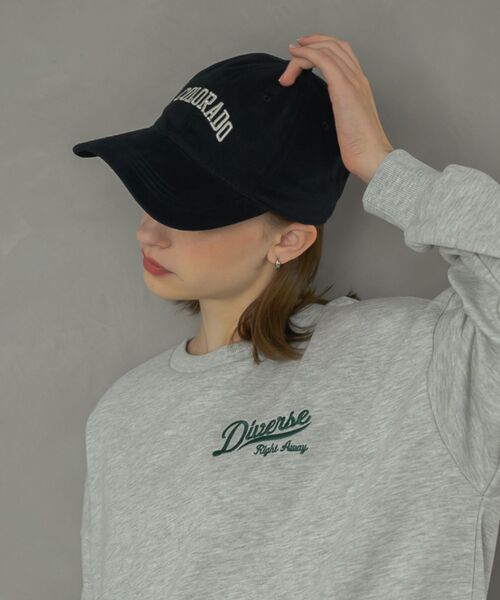 casita(RETRO GIRL)（カシータ）の「刺繍キャップ（キャップ・レディース・オフホワイト/ブラック/レッド/ブラウン/チャコールグレー・ONE SIZE）」の3枚目の写真