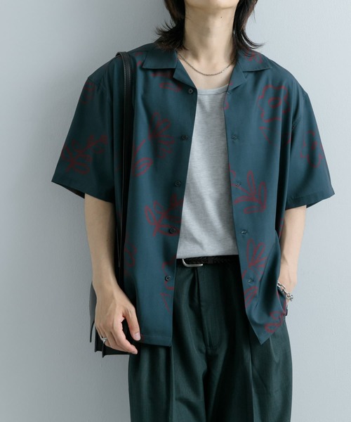 SENSE OF PLACE by URBAN RESEARCH（センスオブプレイスバイアーバンリサーチ）の「ブラックモチーフフラワーショートスリーブシャツ（シャツ/ブラウス・メンズ・パープル/ブラック/チャコールグレー・LARGE/MEDIUM）」の14枚目の写真