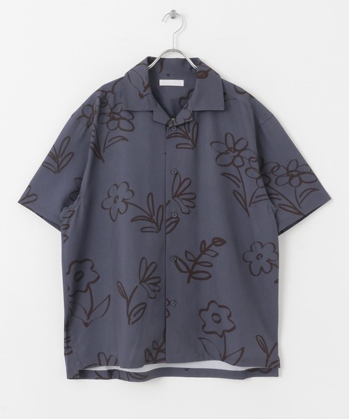 SENSE OF PLACE by URBAN RESEARCH（センスオブプレイスバイアーバンリサーチ）の「ブラックモチーフフラワーショートスリーブシャツ（シャツ/ブラウス・メンズ・パープル/ブラック/チャコールグレー・LARGE/MEDIUM）」の21枚目の写真