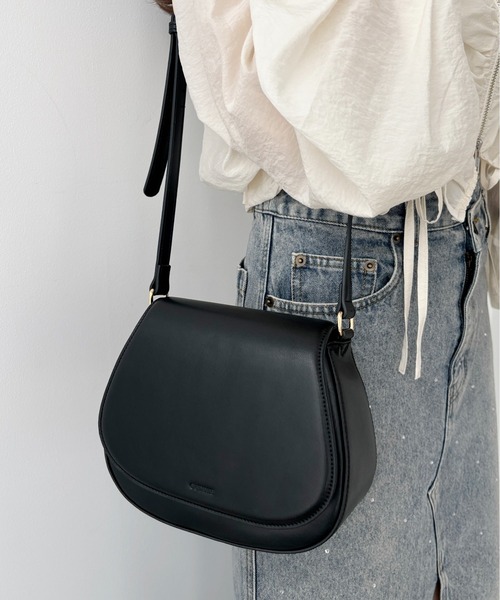 Heather(ヘザー)の「ラウンドミニショルダーBAG 145482(ショルダーバッグ・レディース・ブラック/アイボリー・ONE SIZE)」の2枚目の写真