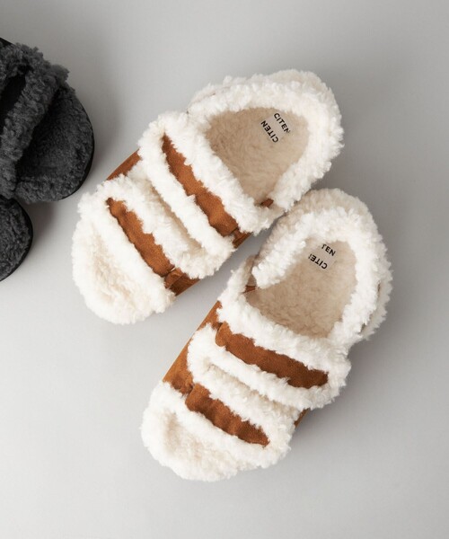 CITEN（シテン）の「＜CITEN＞ ボアサンダル（サンダル・レディース・ベージュ/ブラック・S/M/L）」の17枚目の写真