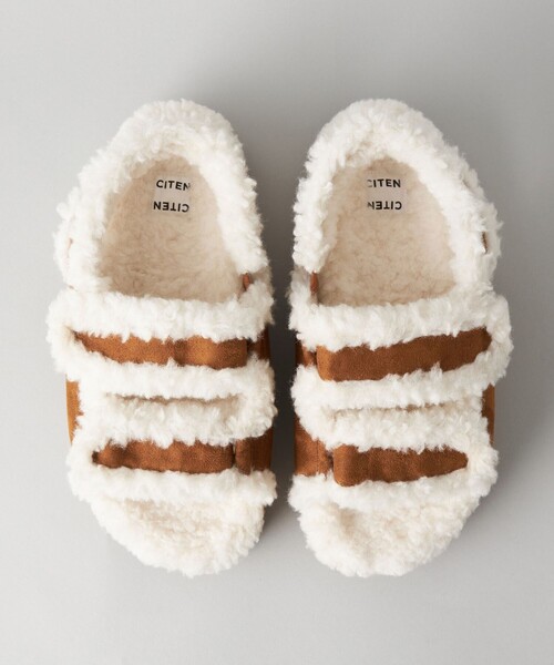 CITEN（シテン）の「＜CITEN＞ ボアサンダル（サンダル・レディース・ベージュ/ブラック・S/M/L）」の3枚目の写真