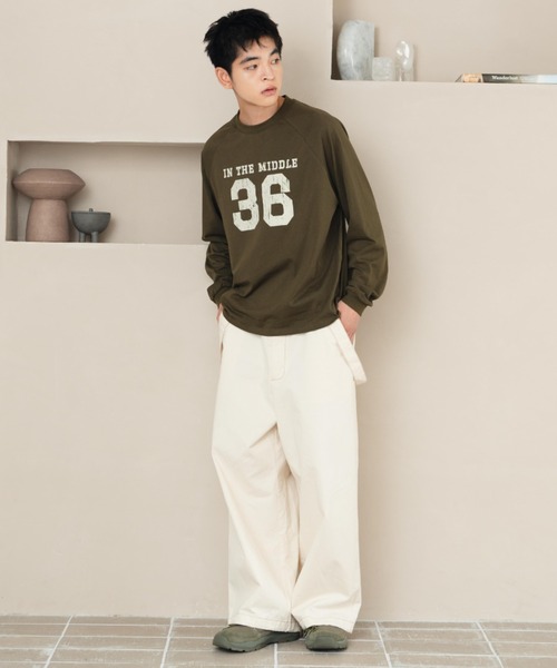 eLur(エラー)の「36 ナンバリングロンT(Tシャツ/カットソー・レディース・アイボリー/カーキ・FREE)」の8枚目の写真