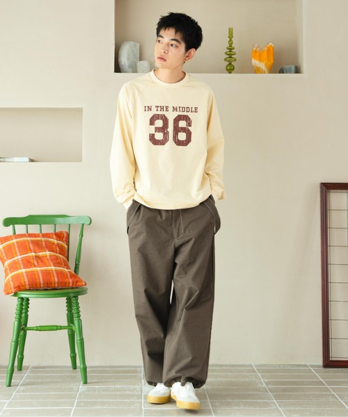 eLur(エラー)の「36 ナンバリングロンT(Tシャツ/カットソー・レディース・アイボリー/カーキ・FREE)」の10枚目の写真