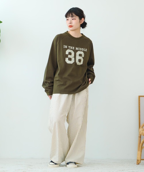 tシャツ 「eLur」36 ナンバリングロンT レディース セール】【eLur】36 ナンバリングロンT（Tシャツ/カットソー