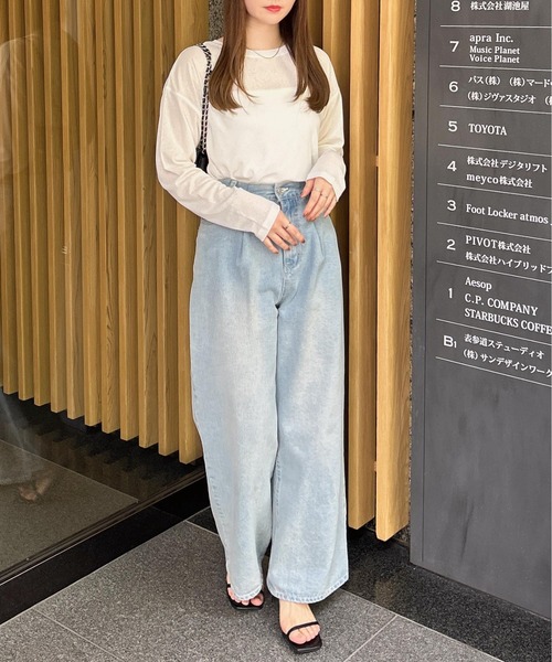 INGNI（イング）の「【WEB限定】シアートップス（Tシャツ/カットソー・レディース・グレー/オフホワイト/ブラック/ピンク・M）」の10枚目の写真