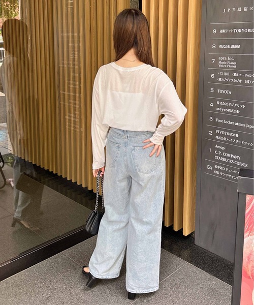 INGNI（イング）の「【WEB限定】シアートップス（Tシャツ/カットソー・レディース・グレー/オフホワイト/ブラック/ピンク・M）」の12枚目の写真