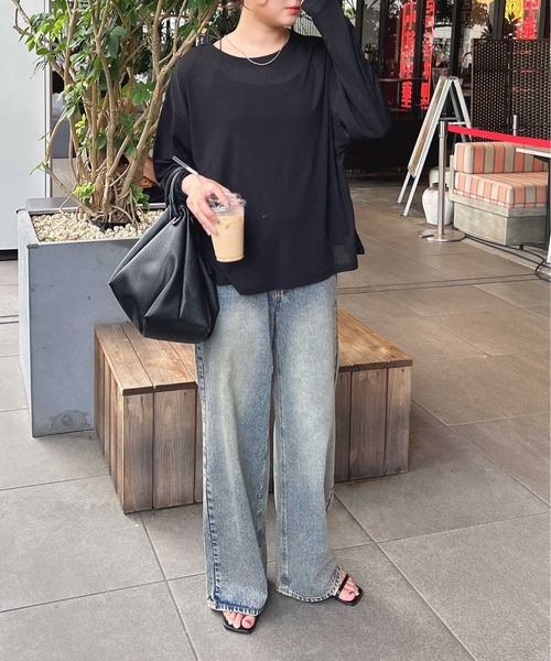 INGNI（イング）の「【WEB限定】シアートップス（Tシャツ/カットソー・レディース・グレー/オフホワイト/ブラック/ピンク・M）」の17枚目の写真