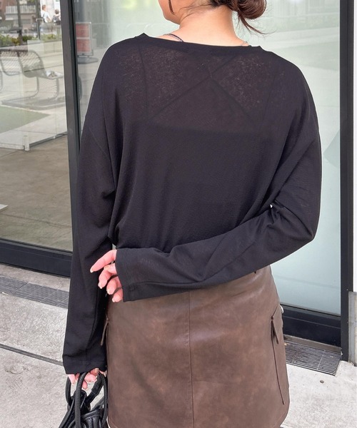 INGNI（イング）の「【WEB限定】シアートップス（Tシャツ/カットソー・レディース・グレー/オフホワイト/ブラック/ピンク・M）」の20枚目の写真