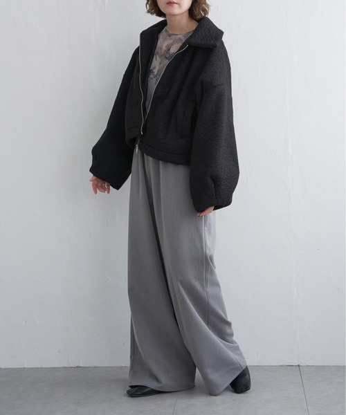 notch.（ノッチ）の「シープボアジップジャケット（その他アウター・レディース・ブラック/モカ/オフホワイト・M）」の9枚目の写真