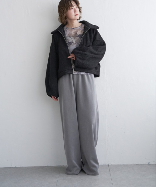 notch.（ノッチ）の「シープボアジップジャケット（その他アウター・レディース・ブラック/モカ/オフホワイト・M）」の8枚目の写真