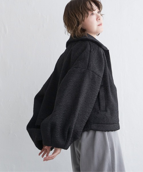 notch.（ノッチ）の「シープボアジップジャケット（その他アウター・レディース・ブラック/モカ/オフホワイト・M）」の7枚目の写真