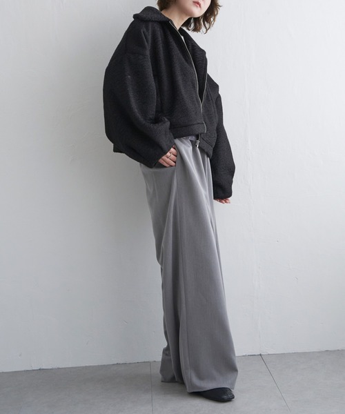 notch.（ノッチ）の「シープボアジップジャケット（その他アウター・レディース・ブラック/モカ/オフホワイト・M）」の11枚目の写真