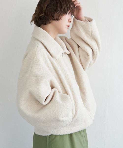 notch.(ノッチ)の「シープボアジップジャケット(ブルゾン・レディース・ブラック/モカ/オフホワイト・M)」の15枚目の写真