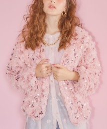 ELLEgirl | スパンコールフェザーカーディガン【ELLEgirl/エル ガール】(カーディガン/ボレロ)