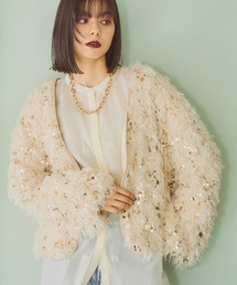 ELLEgirl | スパンコールフェザーカーディガン【ELLEgirl/エル ガール】(カーディガン/ボレロ)