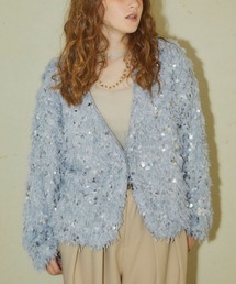 ELLEgirl | スパンコールフェザーカーディガン【ELLEgirl/エル ガール】(カーディガン/ボレロ)