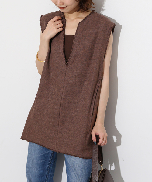 SLOBE IENA（スローブイエナ）の「メランジュツイードフリンジベスト