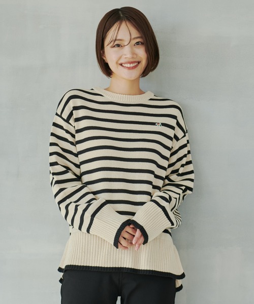 Arnold Palmer(アーノルドパーマー)の「ボーダーニット プルオーバー(ニット/セーター・レディース・アイボリー/ブラウン/ネイビー・L/M/S)」の5枚目の写真