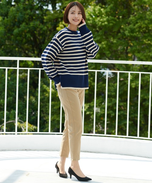 Arnold Palmer(アーノルドパーマー)の「ボーダーニット プルオーバー(ニット/セーター・レディース・アイボリー/ブラウン/ネイビー・L/M/S)」の12枚目の写真