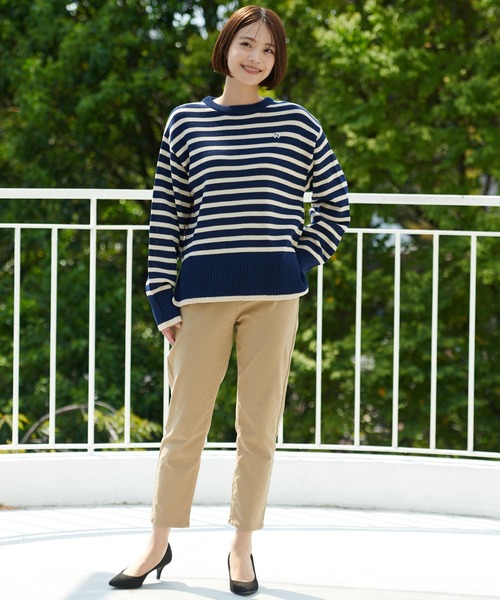 Arnold Palmer(アーノルドパーマー)の「ボーダーニット プルオーバー(ニット/セーター・レディース・アイボリー/ブラウン/ネイビー・L/M/S)」の11枚目の写真