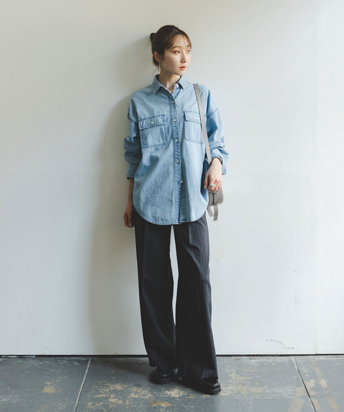 NEEDBY heritage(ニードバイヘリテージ)の「《追加》NEEDBY heritage/ニードバイ ヘリテージ NOBLE別注LUCY(シャツ/ブラウス・レディース・サックスブルー・FREE)」の3枚目の写真