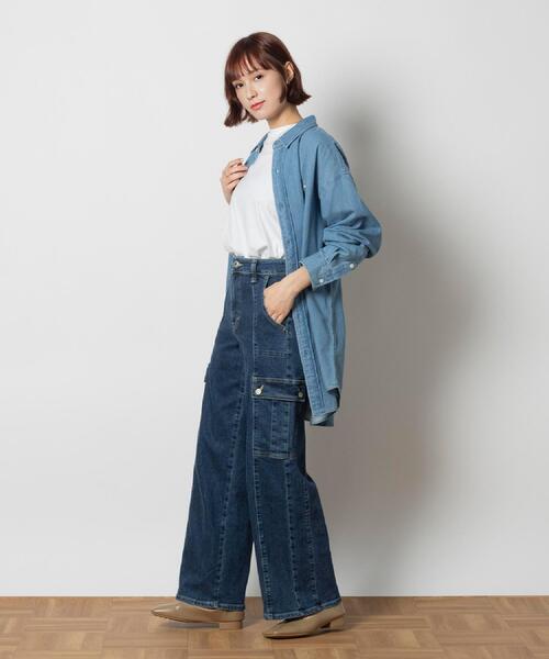 SOMETHING(サムシング)の「SOMETHING(サムシング)【レディース】「LISA」カーゴワイドパンツ(デニムパンツ・レディース・ダークインディゴブルー・XS/S/M)」の22枚目の写真