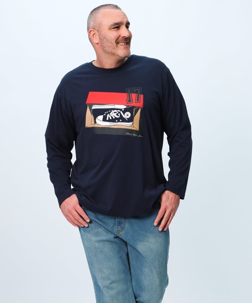 CONVERSE(コンバース)の「コンバース 長袖 Tシャツ ロンT(Tシャツ/カットソー・メンズ・ネイビー/ホワイト/グリーン/ブラック・3L/4L/5L)」の15枚目の写真