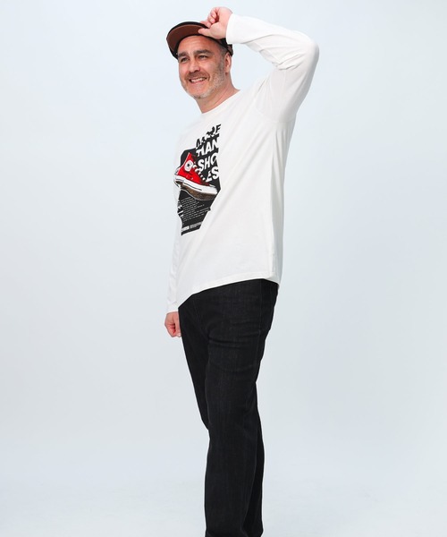 CONVERSE(コンバース)の「コンバース 長袖 Tシャツ ロンT(Tシャツ/カットソー・メンズ・ネイビー/ホワイト/グリーン/ブラック・3L/4L/5L)」の5枚目の写真