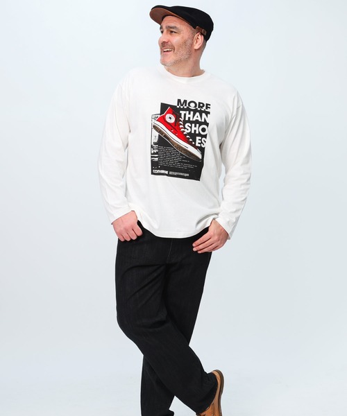 CONVERSE(コンバース)の「コンバース 長袖 Tシャツ ロンT(Tシャツ/カットソー・メンズ・ネイビー/ホワイト/グリーン/ブラック・3L/4L/5L)」の7枚目の写真