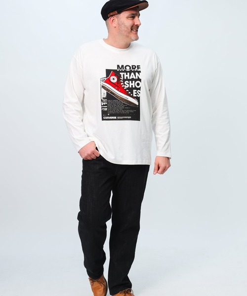 CONVERSE(コンバース)の「コンバース 長袖 Tシャツ ロンT(Tシャツ/カットソー・メンズ・ネイビー/ホワイト/グリーン/ブラック・3L/4L/5L)」の8枚目の写真
