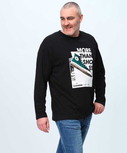 CONVERSE(コンバース)の「コンバース 長袖 Tシャツ ロンT(Tシャツ/カットソー・メンズ・ネイビー/ホワイト/グリーン/ブラック・3L/4L/5L)」の10枚目の写真