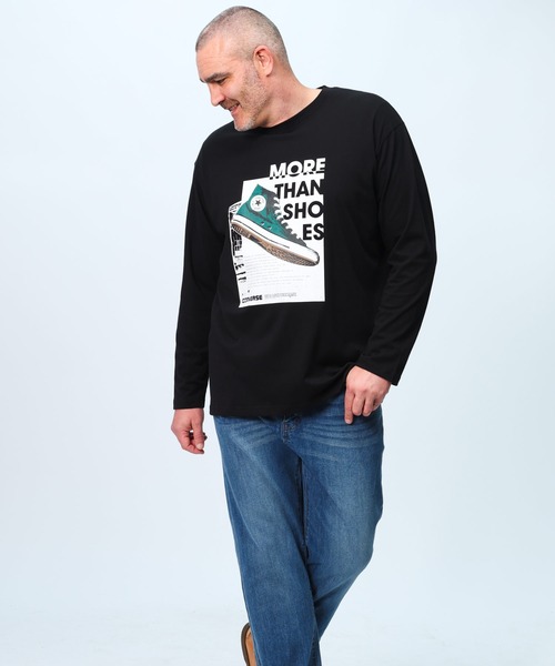 CONVERSE(コンバース)の「コンバース 長袖 Tシャツ ロンT(Tシャツ/カットソー・メンズ・ネイビー/ホワイト/グリーン/ブラック・3L/4L/5L)」の13枚目の写真