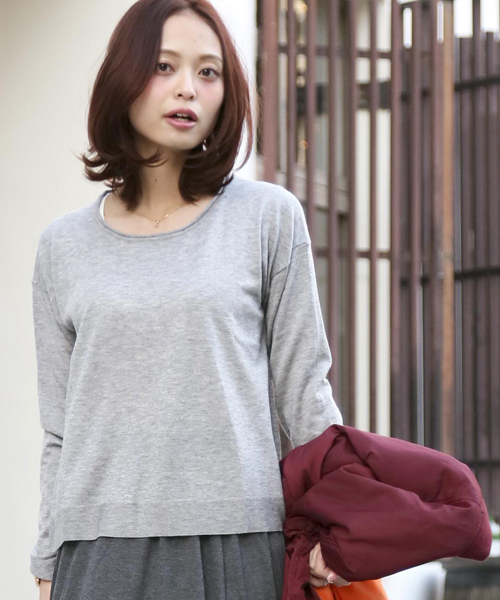 Denime（ドゥニーム）の「テンジクアミニット（ニット/セーター・レディース・ダークグレー/オフホワイト/ライトグレー/ネイビー/ワイン・FREE）」の3枚目の写真